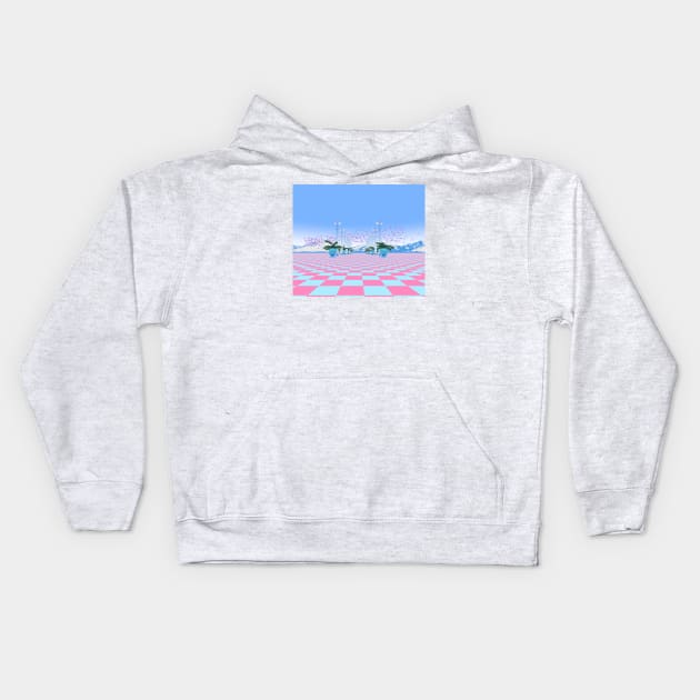 Vaporwave Landscape Kids Hoodie by AxiomDesign